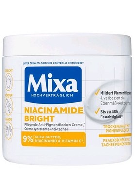 Mixa Pflegecreme Niacinamide Bright, VITAMIN C, Feuchtigkeitcreme 400 ml