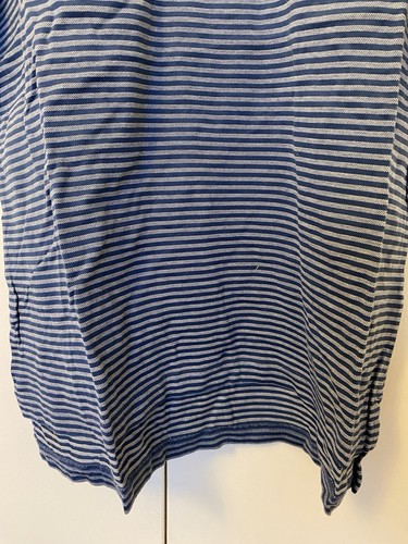 Adidas Mens Blue Striped Polo Golf Shirt - Size Medium - Picture 4 of 8