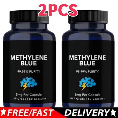 2x Methylene Blue Capsules 5mg - USP Grade, 99.99% Purity, 60 Capsules DE