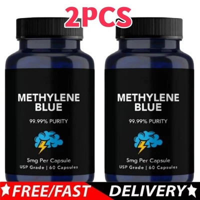 MARKENLOS 2x Methylene Blue Capsules 5mg - USP Grade, 99.99% Purity, 60 Capsules DE