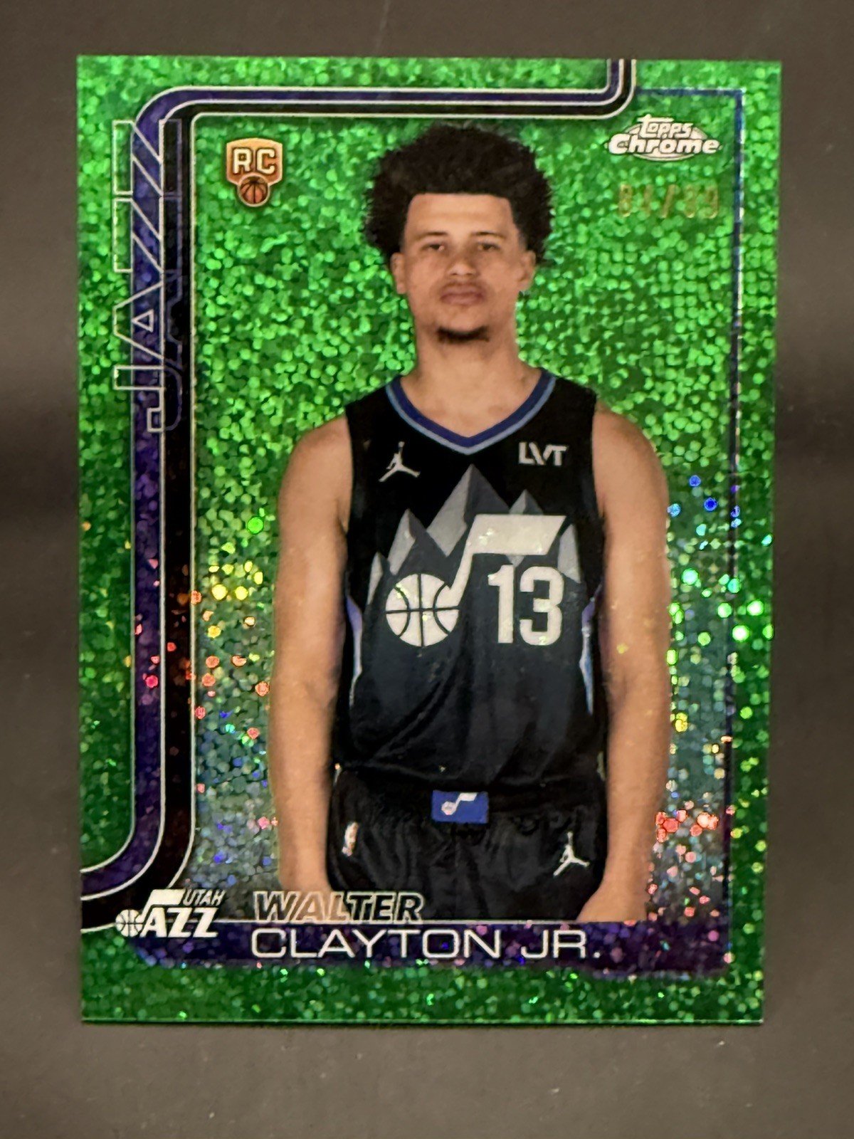 2025-26 Topps Chrome Walter Clayton RC Green 84/99 Image Variation #268 Jazz