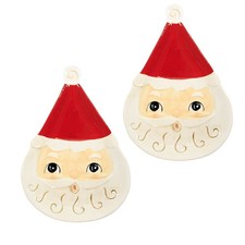 Transpac Nostalgic Santa Shaped Plates Dolomite Christmas Johanna Parker Y5482
