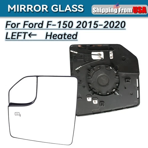 For Ford F150 F-150 2015 - 2020 Pickup Left Side Mirror Glass Wide Angle Heated