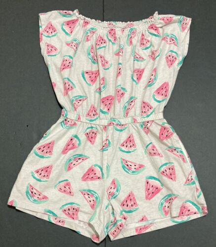Girl's Old Navy Light Gray Watermelon Romper Size 8 EUC