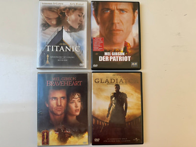 DVD Bundle Braveheart, Patriot, Gladiator, Titanic
