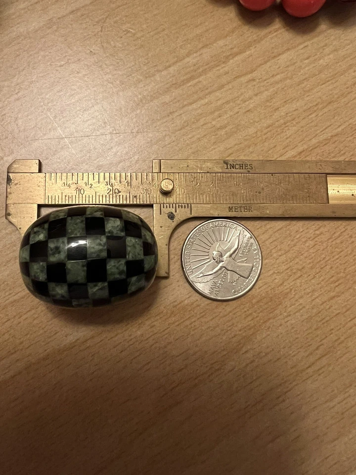 ¡Cuentas de mosaico de ágata negra de jadeíta natural! Con agujeros. 2 piezas 35/27 mm Foto 3 de 4