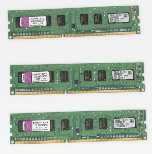Kingston 3 GB (3x1GB) KVR1333D3N9K3/3G PC3-10600 (DDR3-1333) RAM Kit (#12806)