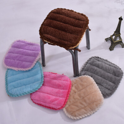 Kids Children Faux Fur Seat Cushion Pad Stool Non Slip Floor Mat Furry  Students