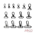 1/5/10 Stück Metall-Karabinerhaken mit Wirbel für Gurtband 12 bis 50 mm