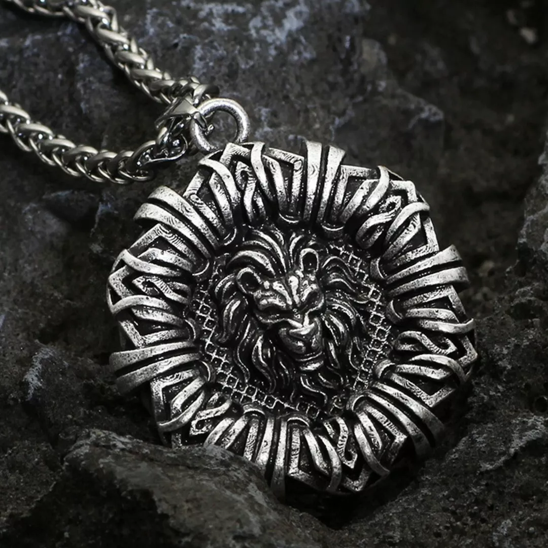 Silver Lion Head Pendant, Sterling Silver Lion by Proclamation Jewelry