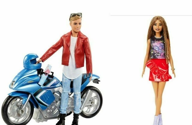 barbie pink passport ken doll with motorcycle