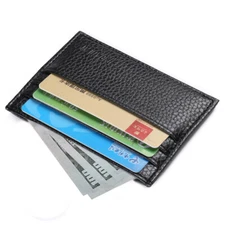 Mens Slim Leather Wallet Card Holder Front Pocket Wallets Credit ID Pocket Thin