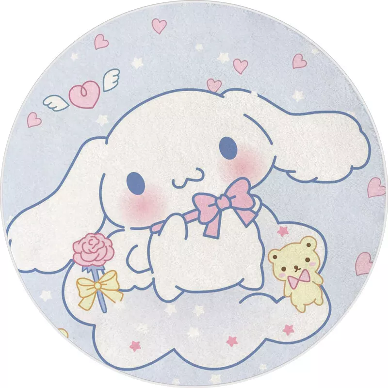 Cute Cinnamoroll Cartoon Mat Rug Plush Carpet Round Pad Floor Mats  Multi-style