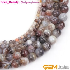 Onyx Botswana Agate Natural Gemstone Round Loose Beads for Jewelry Making 15"