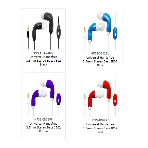 3.5 mm Audio Handsfree Earphones Headphones Headset Earbuds w Mic