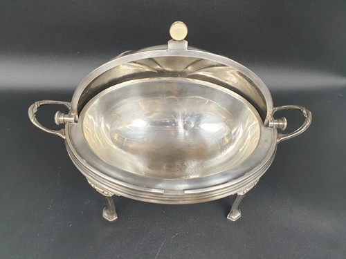 Schöner Art Deco Speisewärmer / Servier- Warmhalteschale England VERSILBERT - Bild 3 von 10