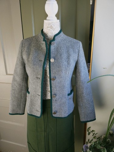 Boos Austrian Style Vintage Nordic Felted Boiled Wool Jacket Cardigan Womens 36 - Picture 4 of 22