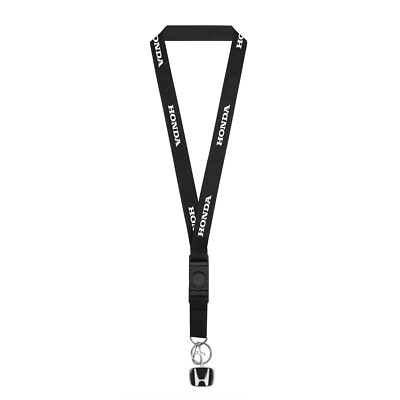 Honda Black Nylon Lanyard with H Logo Key Charm, Key Chain Accord Pilot CR-V