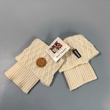NEW Muk Luks Boot Toppers Vanilla Cream Acrylic Knitted Fold Over Style Tan