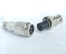 2 set GX12 4-pin Aviation Plug 12mm Male / Female Panel Chassis Metal Connector