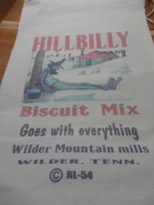 RL-54 HILLBILLY BISCUIT Flour Bag Sack Feed Seed  Novelty Collectible