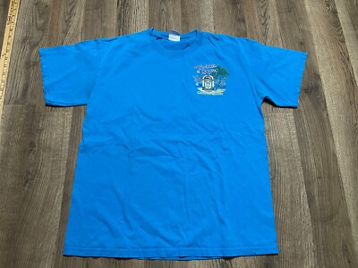 Gildan Shirt, Women's Size Medium, Blue, The Bubble Room Captiva Island