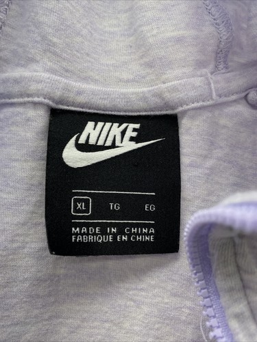 Nike Girls Full Zip 100% Cotton Light Purple Swoosh Logo Hoodie Youth Size XL - Picture 8 of 10