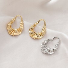 6p Oval Ring Ruffled Textured Charm,Oval Wrinkled Charm,Fold Drop Earring Charm