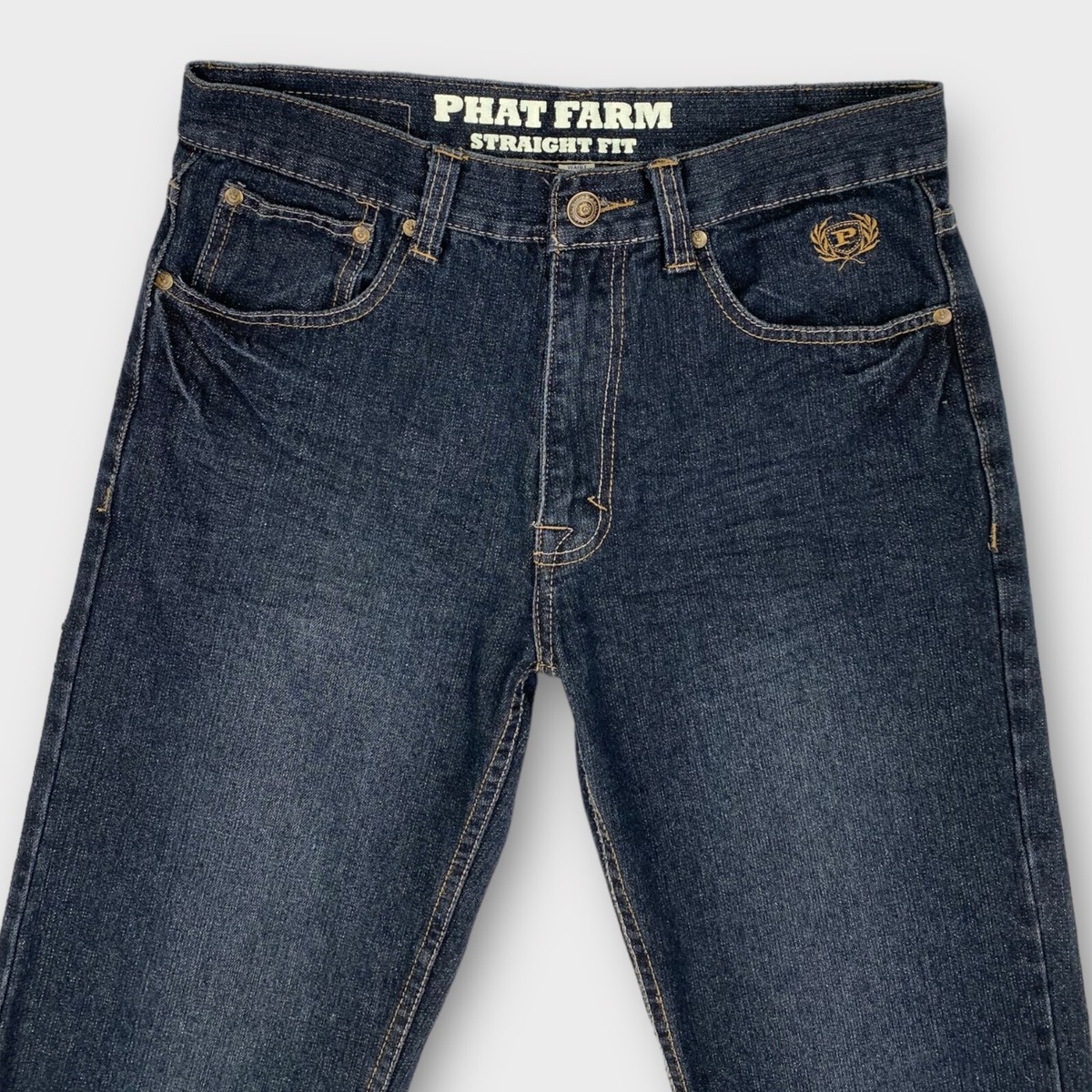 phat farmデニム VINTAGE Phat Farm Jeans Mens 32x32 Blue Straight Leg Denim