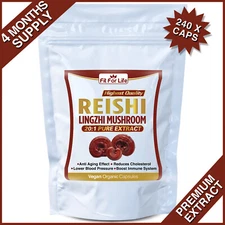 240 X ORGANIC PILLS REISHI MUSHROOM 20:1 EXTRACT IMMUNE SYSTEM GANODERMA LINGZHI