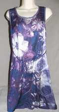 Simply Vera Wang Purple Floral Satin Front Jersey Back Career Dress Small