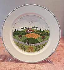 VILLEROY & BOCH NAIF HUNTER AND DOG DINNER PLATE