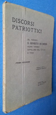 PATRIOTISCHE REDEN - PFARRER D. ERNESTO DE BONIS - MADDALONI 1934 Autogramm