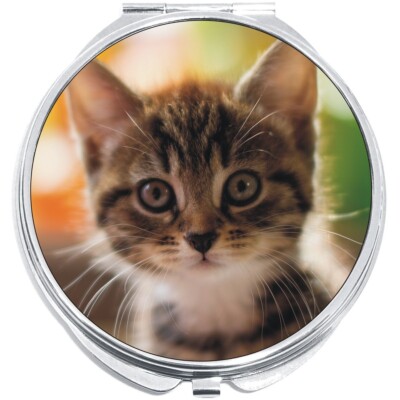 Cute Cat Kitty Compact with Mirrors - Perfect for your Pocket or Purse
