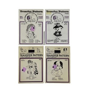 Pretty Punch Hot Iron Transfer Pattern For Punch Embroidery Bear Pig Raccoon Dog