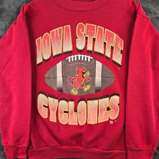 Vintage Tultex Iowa State Cyclones Pullover Sweatshirt Single Stich Large Faded