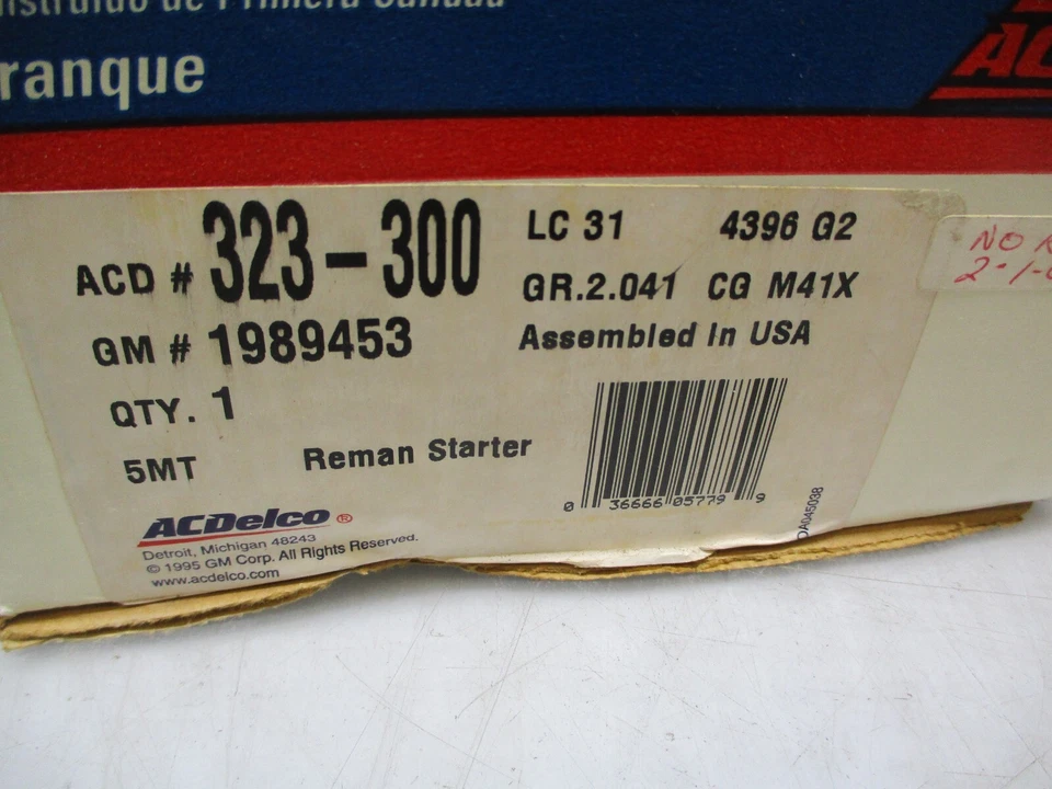 ACDelco 323-300 Reman Starter 1989453 - Image 2 of 4