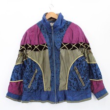 Vintage Clipper Bay Windbreaker Track Jacket Womens Multicolor Full Zip Xl 80s