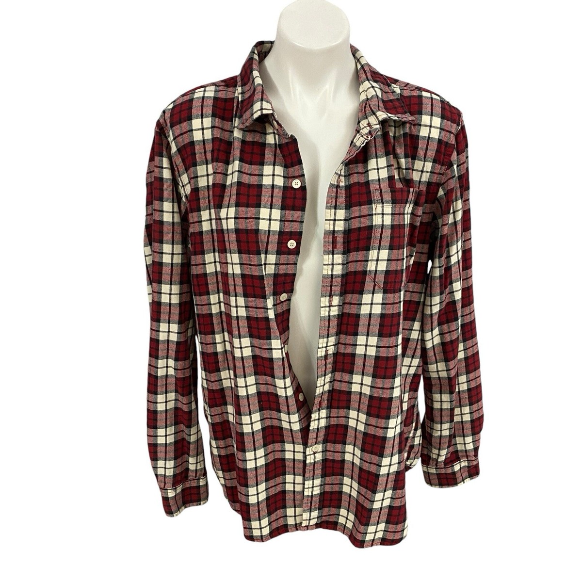 Christian Flannel Shirt Womens XL Faith Religious Grunge Camp Country Upcycled View 2