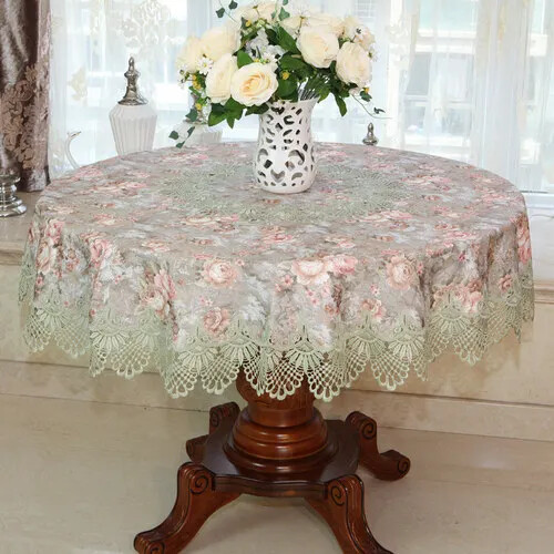 Spitze Tischdecke Pastoral Rund Esstisch Abdeckung Home Stickerei Tischdeko - Bild 15 von 42