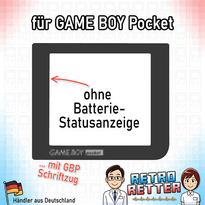   Display Scheibe für GameBoy Pocket - Dunkel Grau - ohne Batterieanzeige - GBP