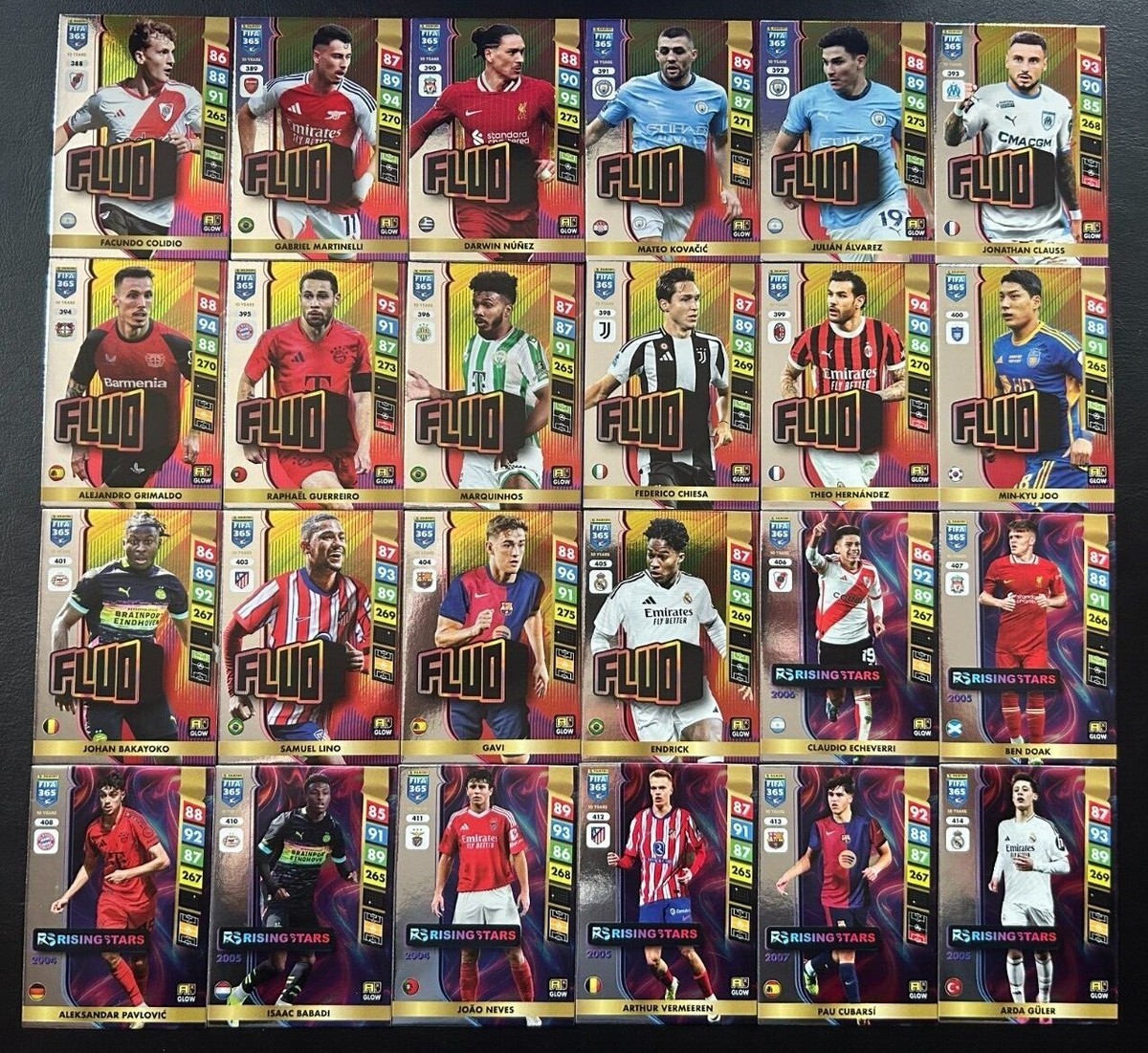 幻想水滸伝 TGS チョコクランチカード Panini Fifa 365 2025 Adrenalyn XL GLOW Fluo Rising Star