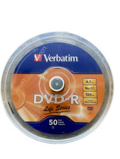 Verbatim Life Series DVD R Spindle, 50 Pack New, Unused, Open Pack 4.7 GB, 16x