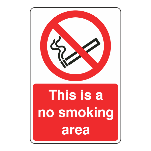 This Is A No Smoking Area Sign - 300x400mm - Self Adhesive Vinyl