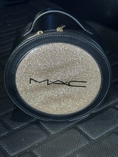 MAC Cosmetics Starring You 2019 Holiday Gold Glitter Round Makeup Bag Case