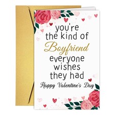 Romantic Valentines Day Card for Boyfriend, Happy Valentines Day Cards Gifts...
