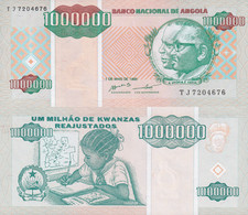 Angola 1000000 Kwanzas Reajustados 1995 P 141 UNC
