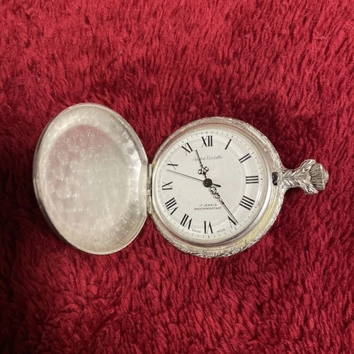 Vintage Andre Rivalle 17 Jewels Pocket Watch Bird Dog/Duck Hunter Swiss Made