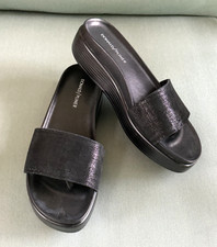 Donald Pliner Black Distressed Metallic Sandal 8