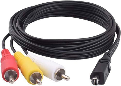 Cable AV Compuesto Vhbw Para Cámaras Sony - Reemplaza VMC-20FR/VMC-30FR, Longitud 150 Cm, Conectar Cámara A TV/proyector
